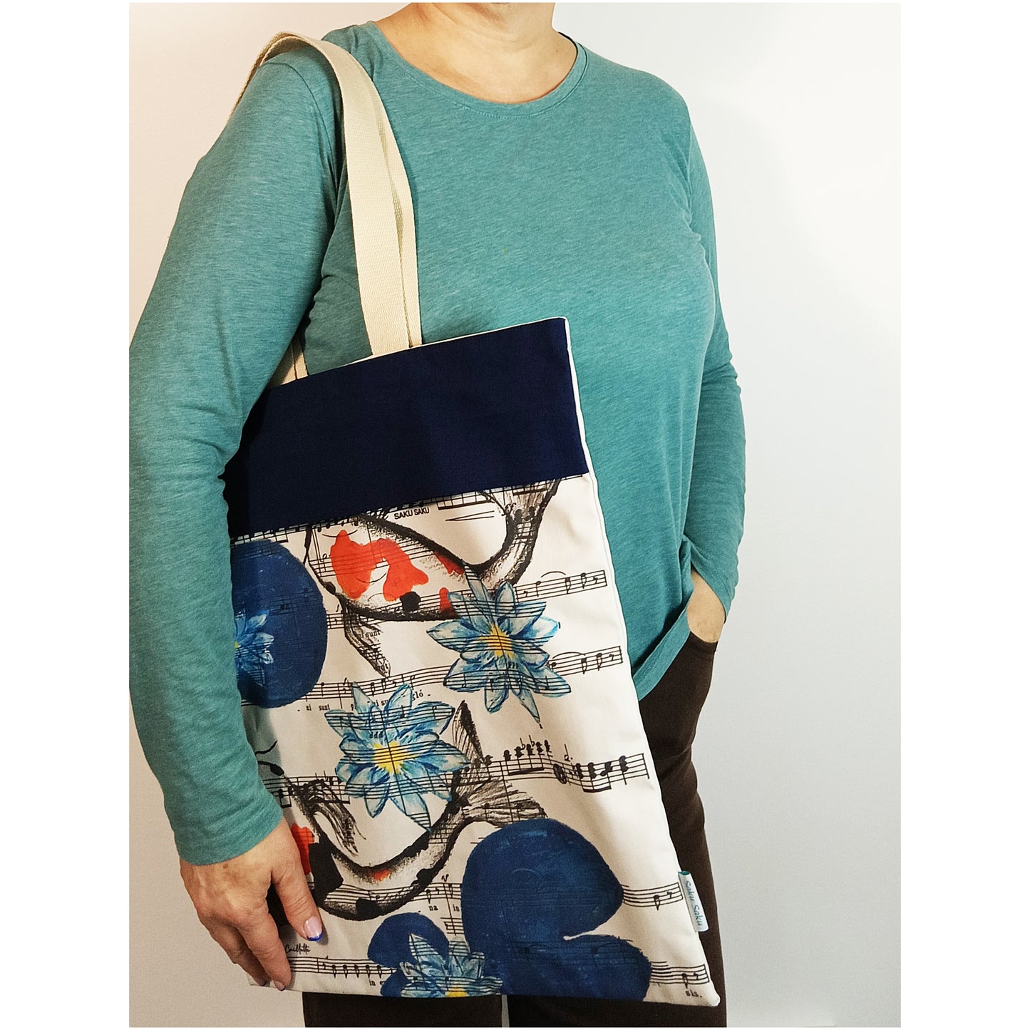 Saku de Ville tissu Saku Saku Koi Bleu