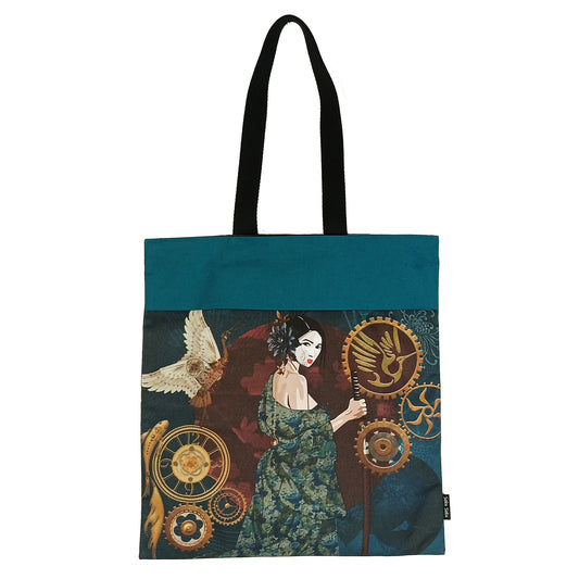 Saku de Ville tissu Saku Saku Steam Geisha Bleu