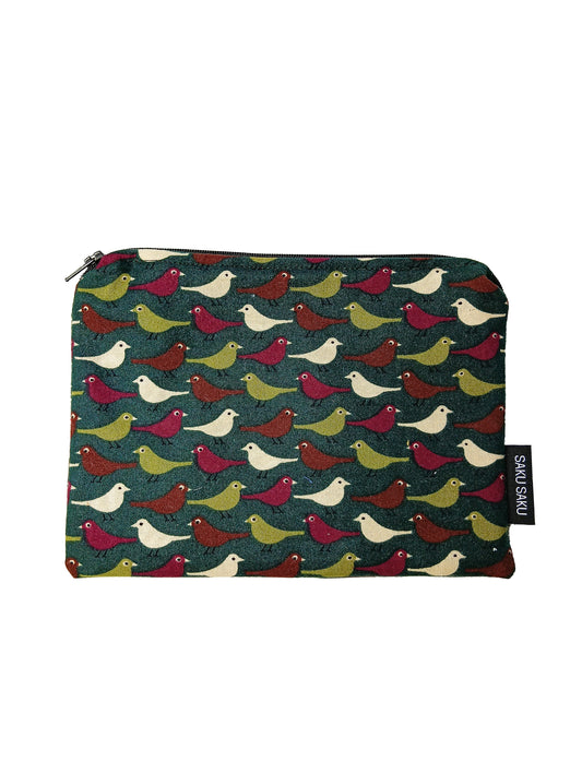 Grande pochette Oiseaux Vert