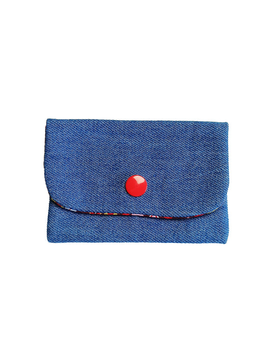 Porte-cartes Jean - Bouton Rouge
