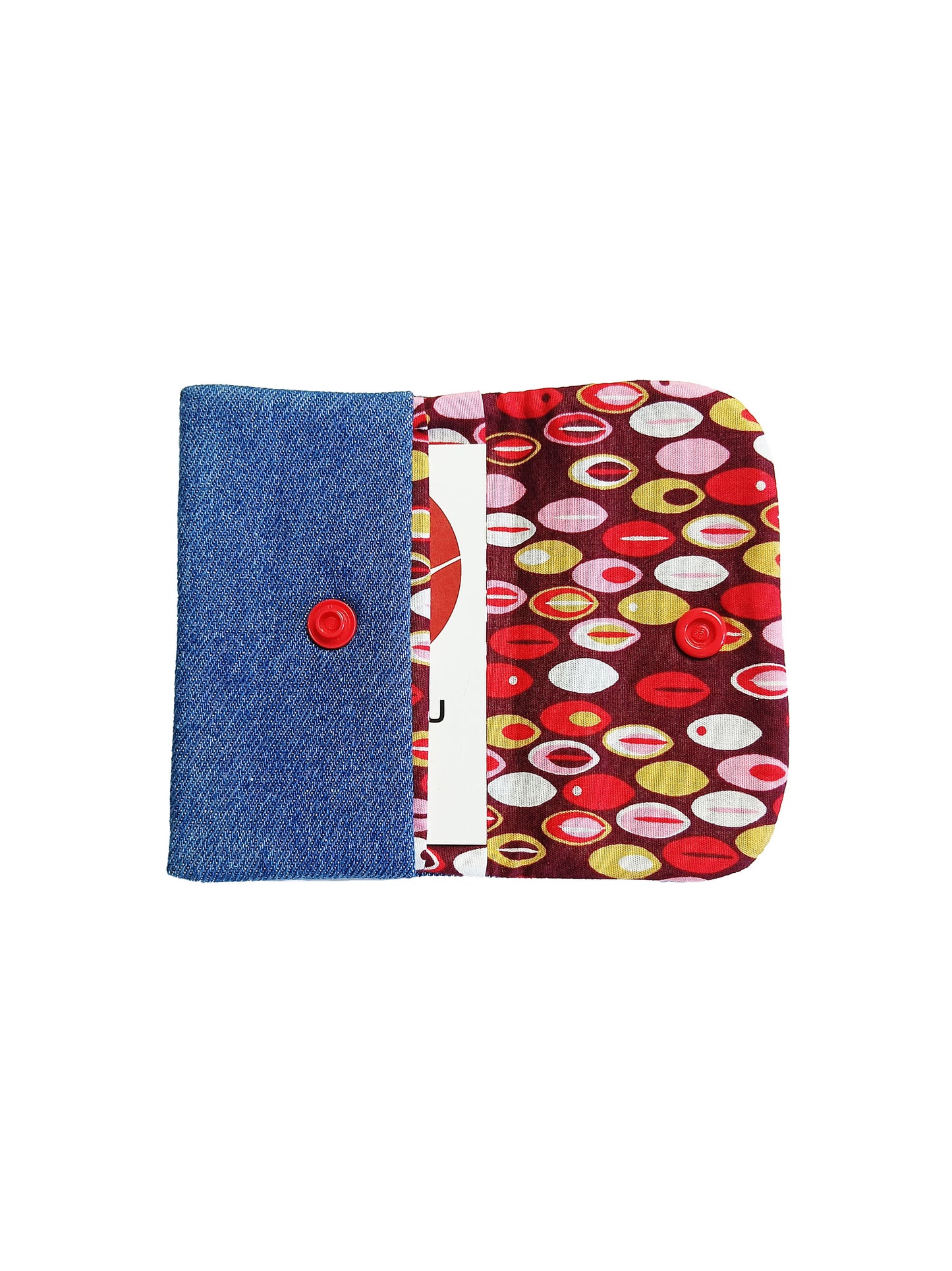 Porte-cartes Jean - Bouton Rouge