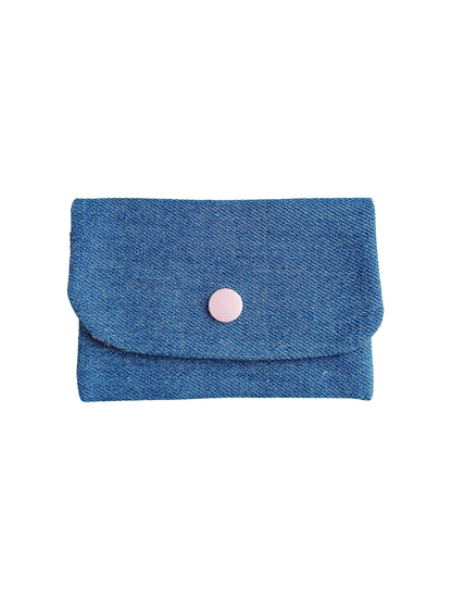 Porte-cartes Jean - Bouton Rose