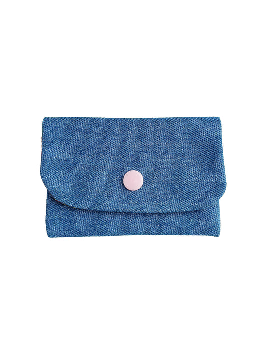 Porte-cartes Jean - Bouton Rose