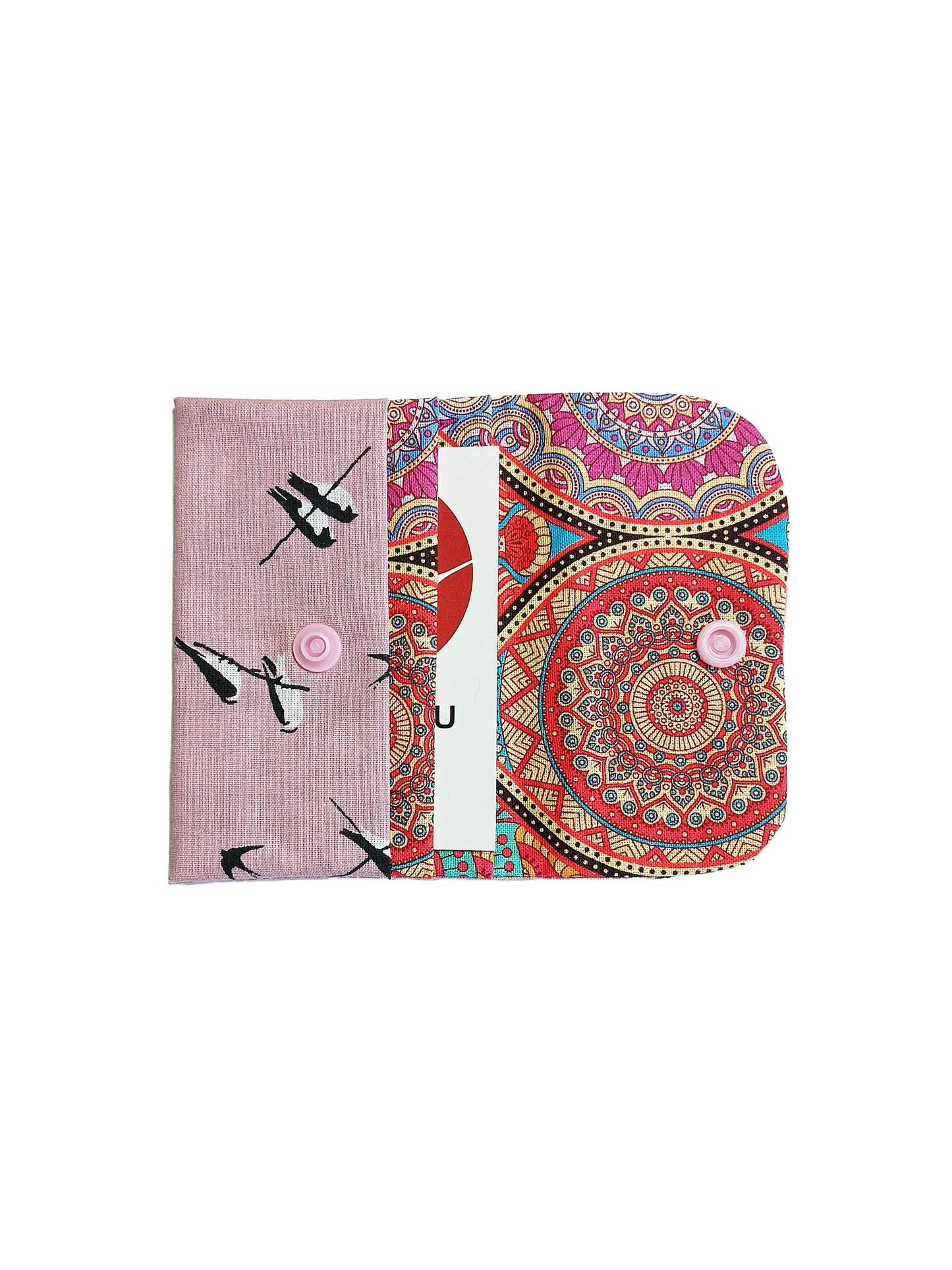 Porte-cartes Hirondelles rose