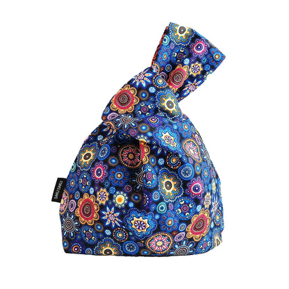 Réversible Fleurs Aborigènes Bleu Scarabées