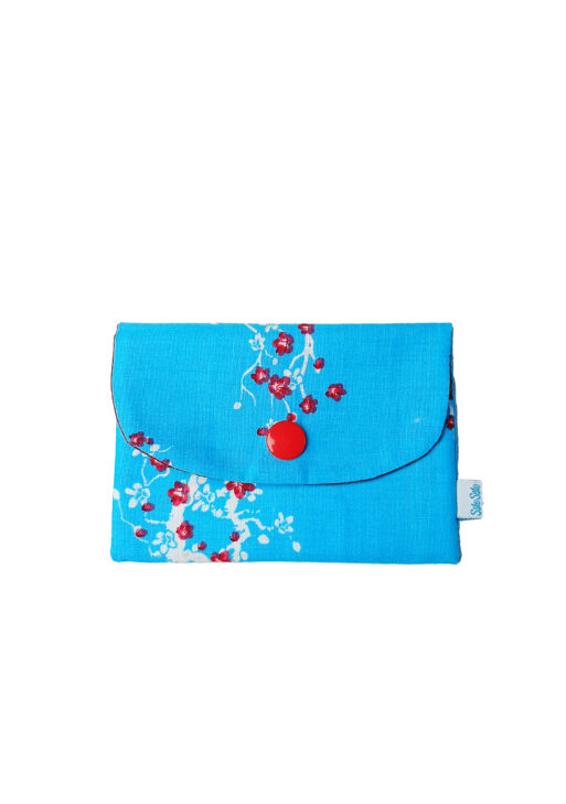 Porte Cartes Turquoise et Sakura Rouge