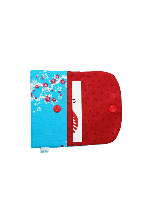 Porte Cartes Turquoise et Sakura Rouge