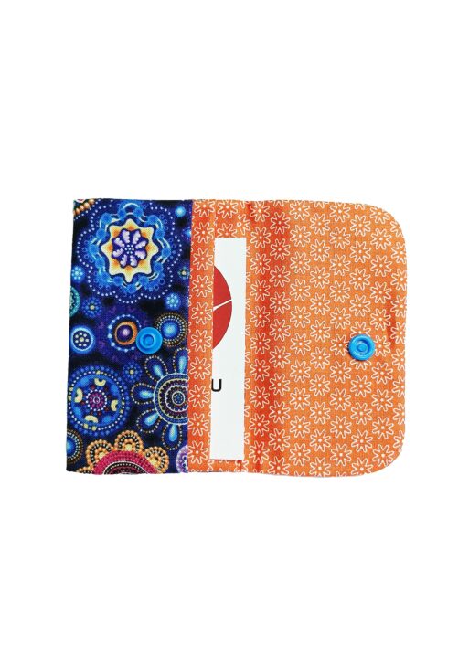 Porte Cartes Fleurs Aborigènes / int. orange