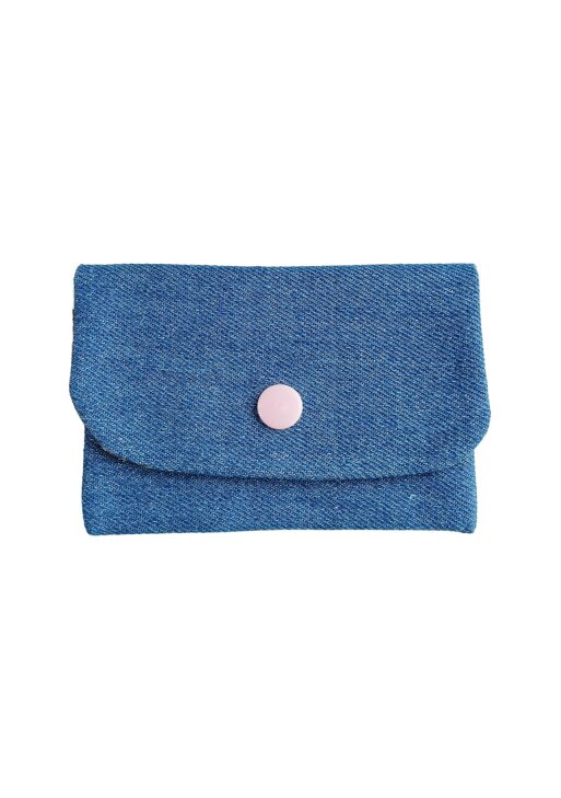 Porte Cartes Jean (bouton rose)