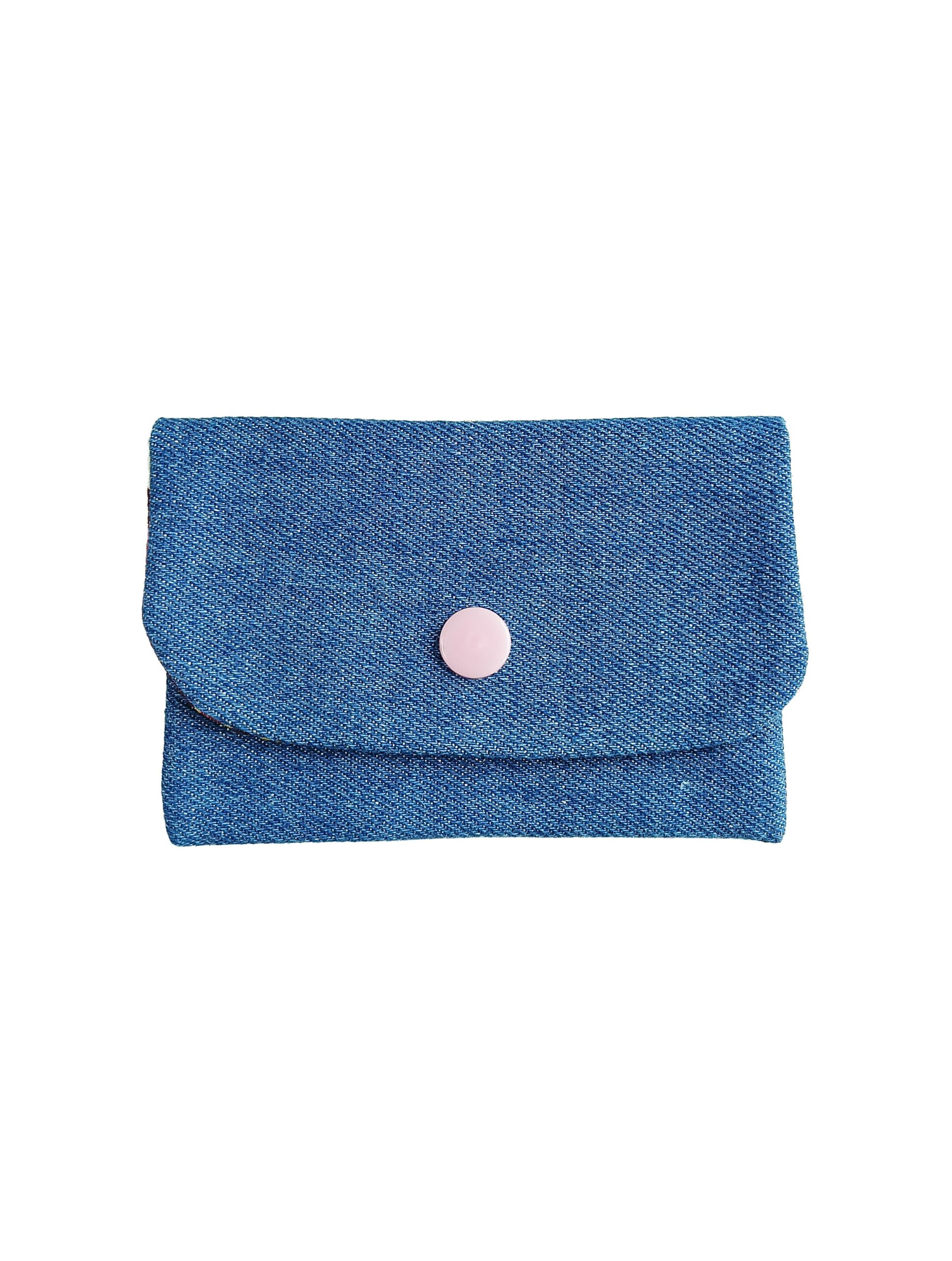 Porte Cartes Jean (bouton rose)