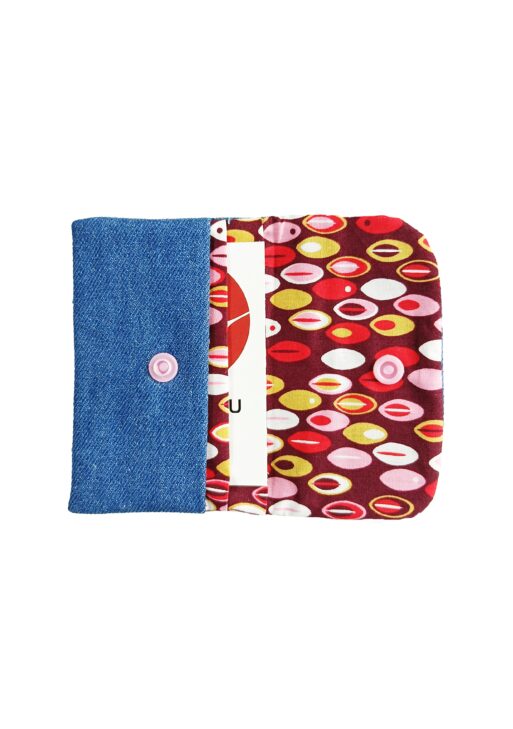Porte Cartes Jean (bouton rose)