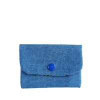 Porte Cartes Jean et Palmes Bleu