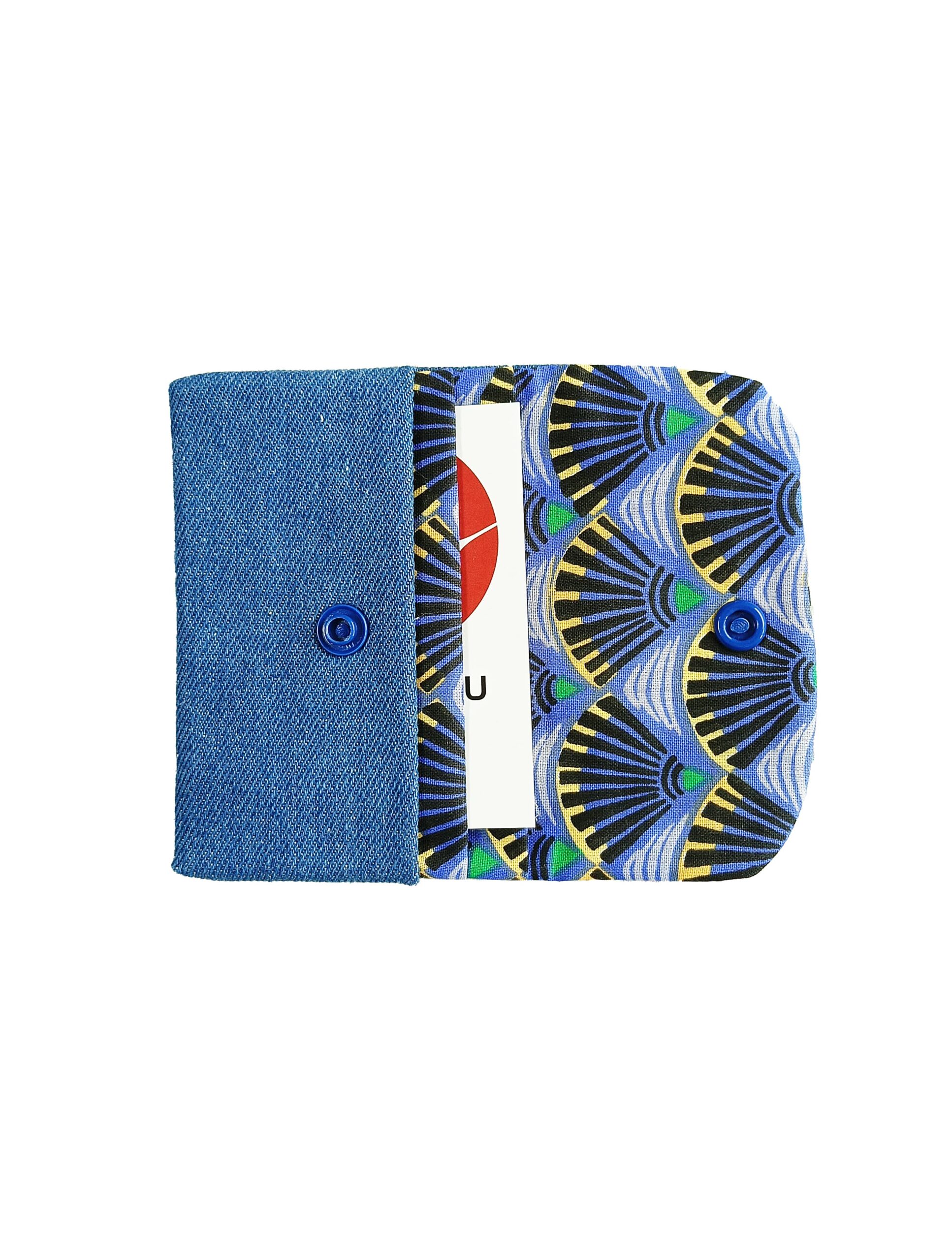 Porte Cartes Jean et Palmes Bleu – Image 1