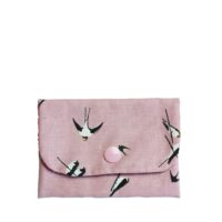 Porte Cartes Hirondelles Rose