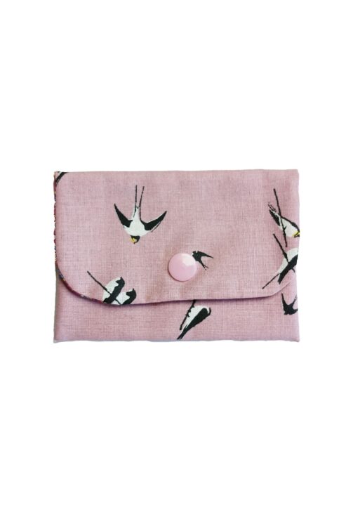 Porte Cartes Hirondelles Rose