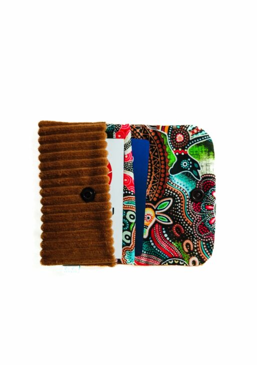 Porte Cartes Velours Caramel
