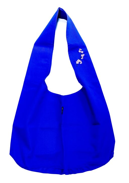 Zafu Bleu Brodé Branche de Sakura
