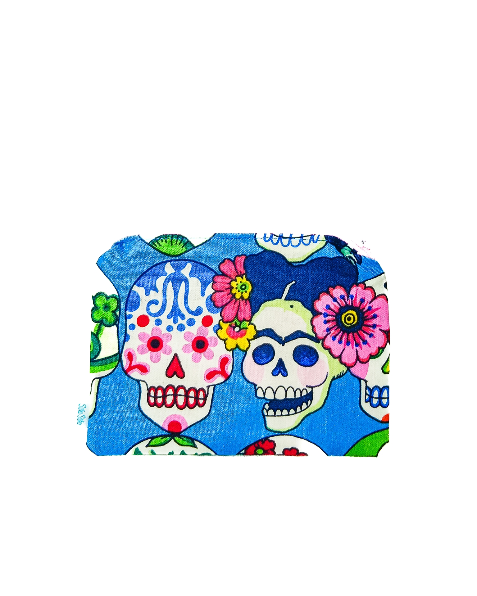 Petite Pochette Frida Skull Bleu