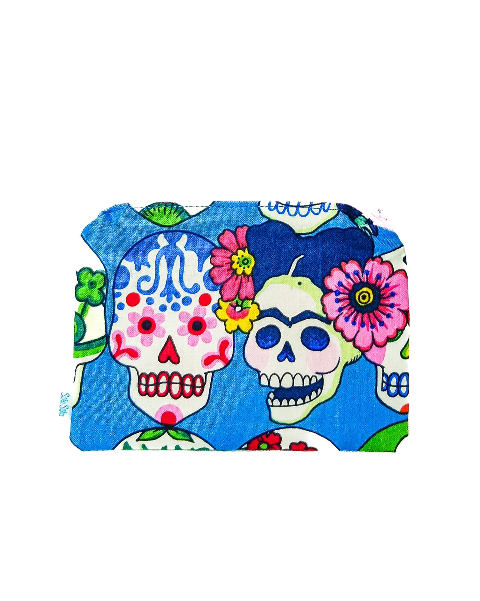 Petite Pochette Frida Skull Bleu