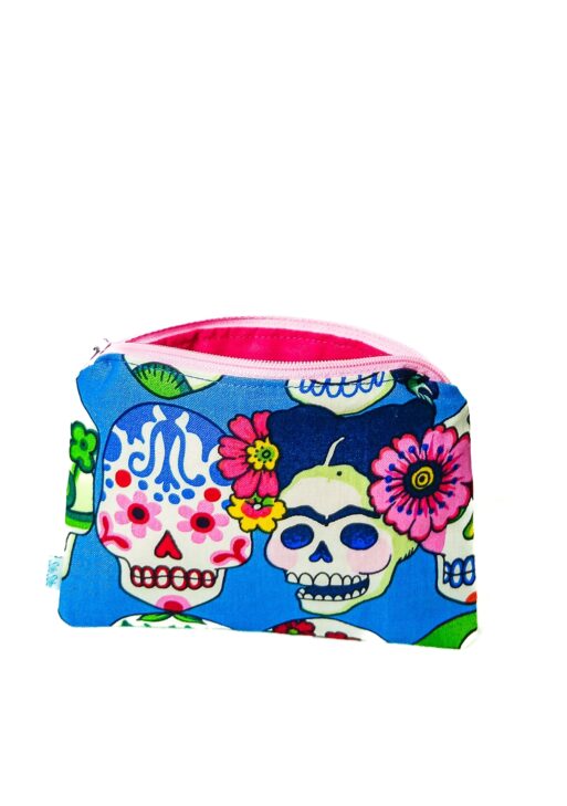 Petite Pochette Frida Skull Bleu