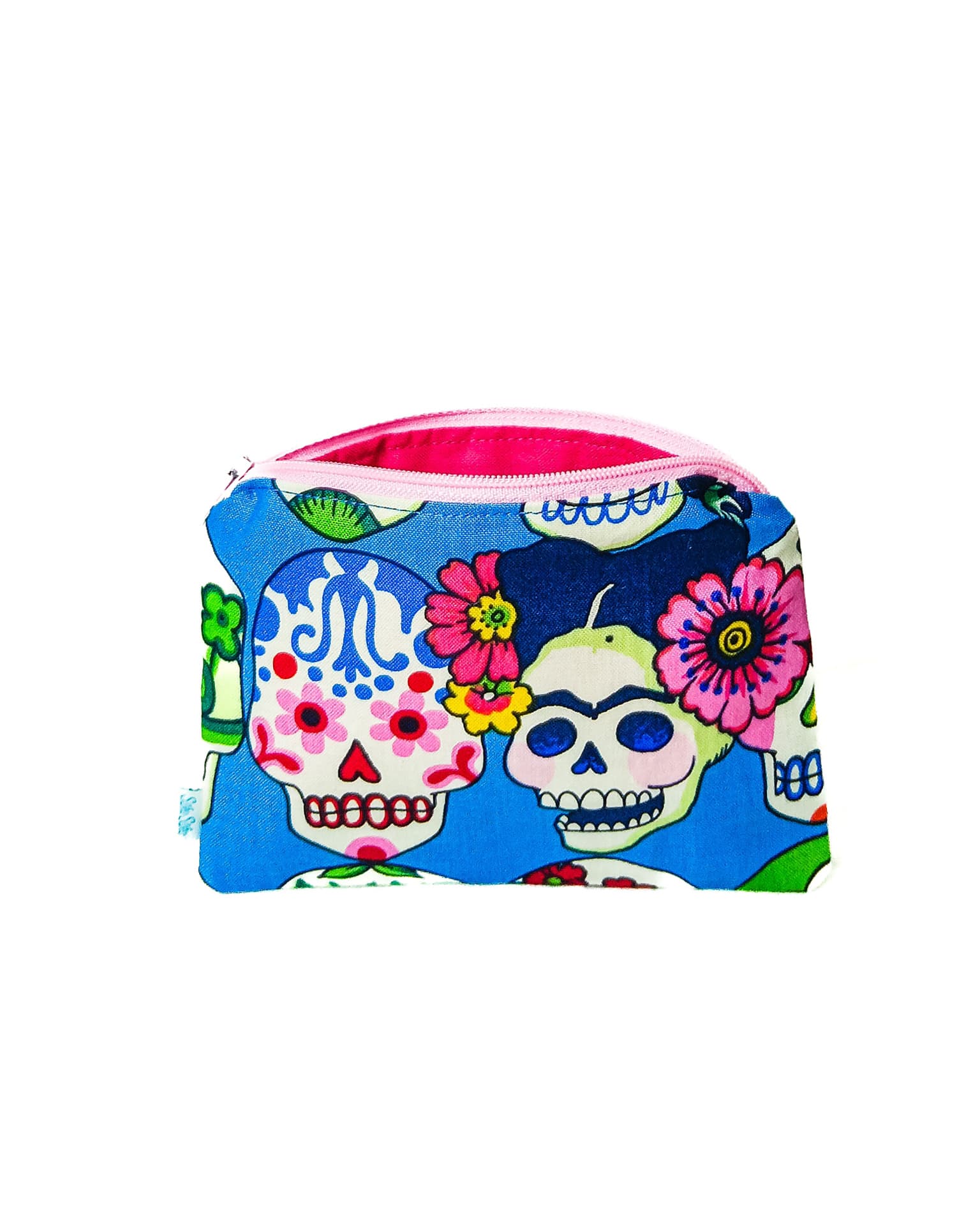 Petite Pochette Frida Skull Bleu – Image 1
