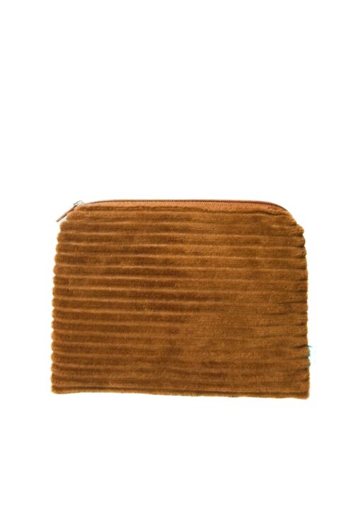 Petite Pochette Velours Côtelé Caramel