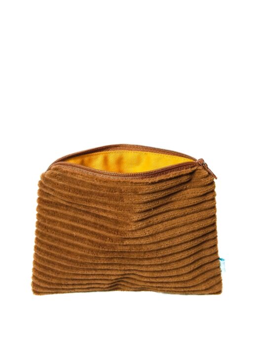 Petite Pochette Velours Côtelé Caramel