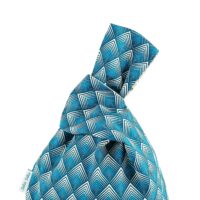 Réversible Art Déco Bleu / Palmes Grises