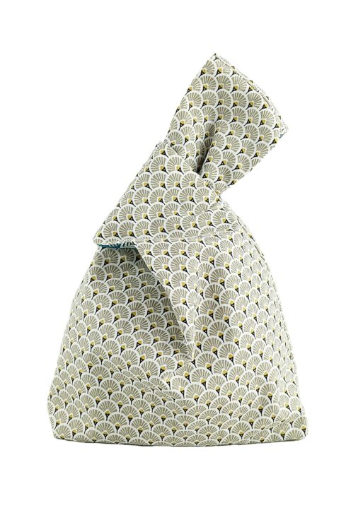 Réversible Art Déco Bleu / Palmes Grises