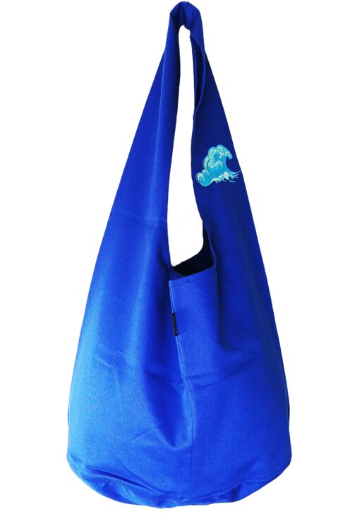 Zafu Bleu Brodé Vague