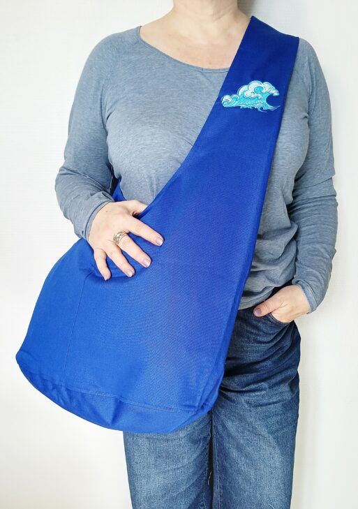 Zafu Bleu Brodé Vague