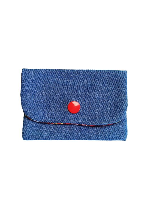 Porte Cartes Jean (bouton rouge)